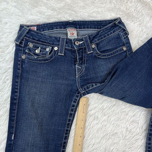 True Religion‎ Becky Women's Jeans Denim Flap Pocket White Boot Cut size 27 USA - Picture 3 of 16